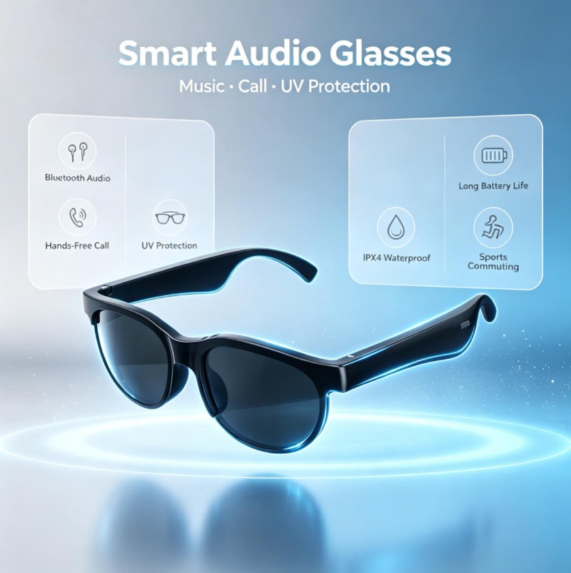 Smart Glasses Lens - Slimme audio-zonnebril Bluetooth handsfree bellen UV-bescherming