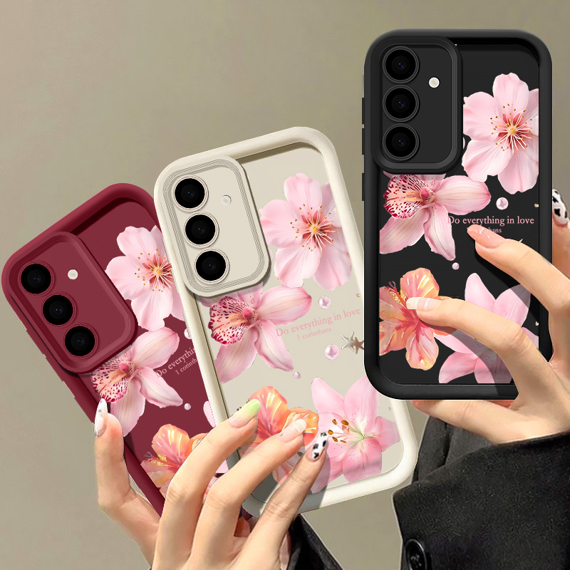 Roze bloemen telefoonhoesje vo - Samsung Galaxy A55 recensie en prijs