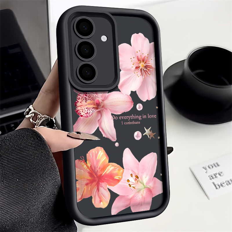 Roze bloemen telefoonhoesje vo - Samsung Galaxy A55 recensie en prijs