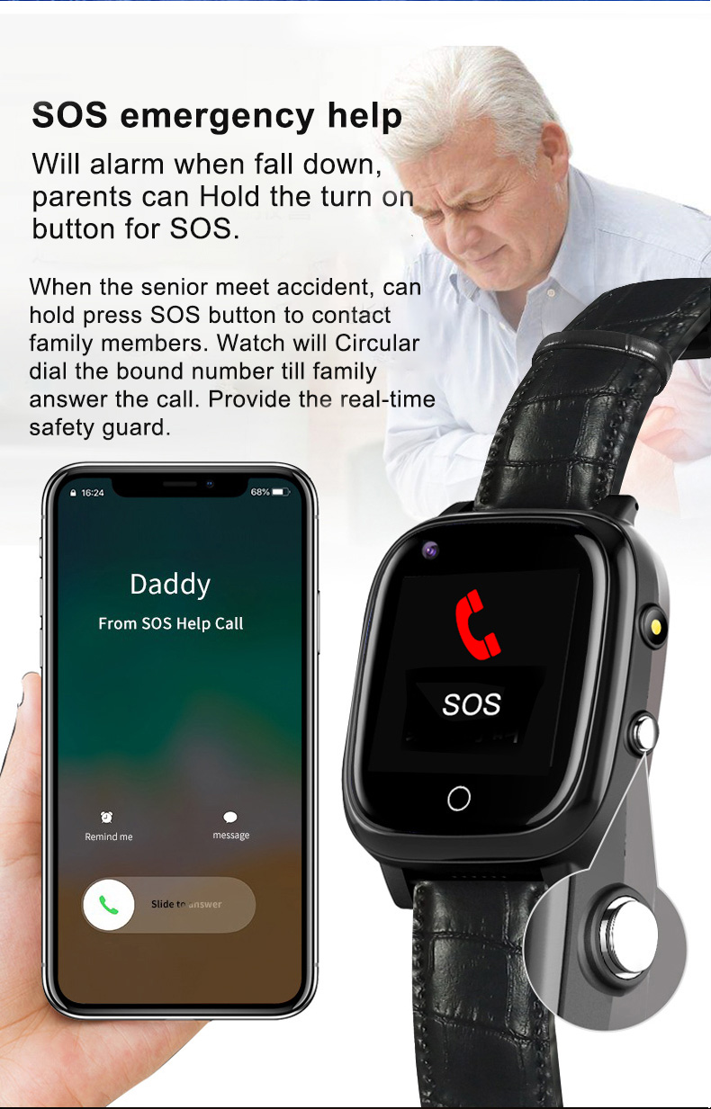 Ouderen Smart Watch voor oude  - Fall Detection Watch recensie en prijs